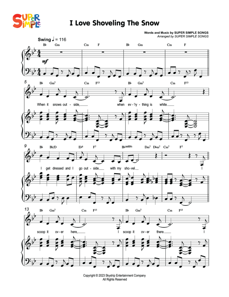 I Love Shoveling The Snow Sheet Music