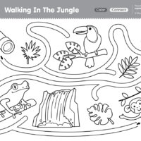 Imagination Time - Walking In The Jungle Coloring Page