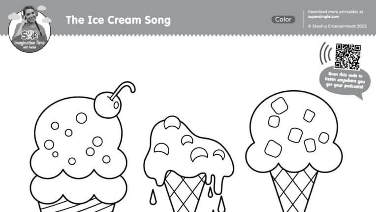 Imagination Time - The Ice Cream Song Coloring Page