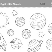 8 Little Planets Coloring Page