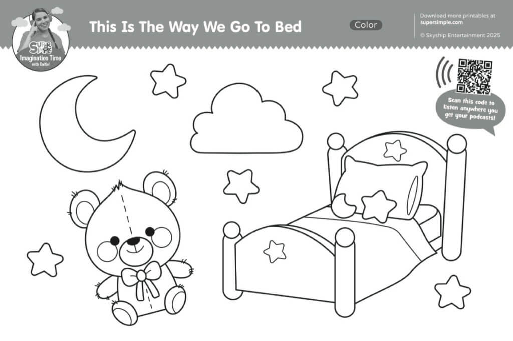 This Is The Way We Go To Bed Coloring Page