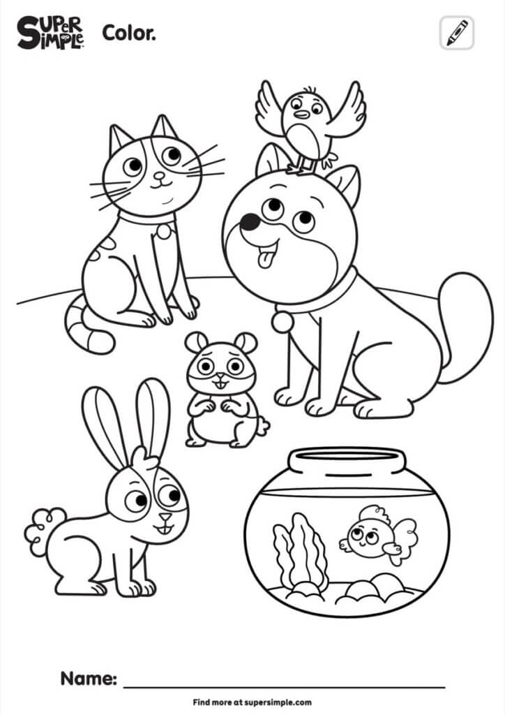 I Love My Pet Coloring Pages
