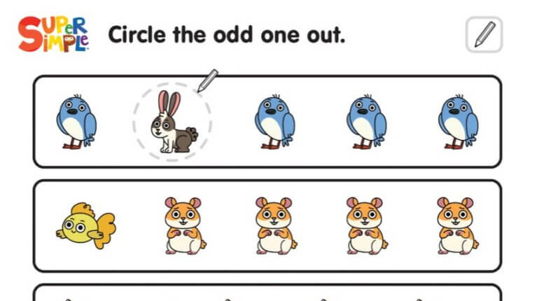 I Love My Pet - Circle The Odd One Out Worksheet