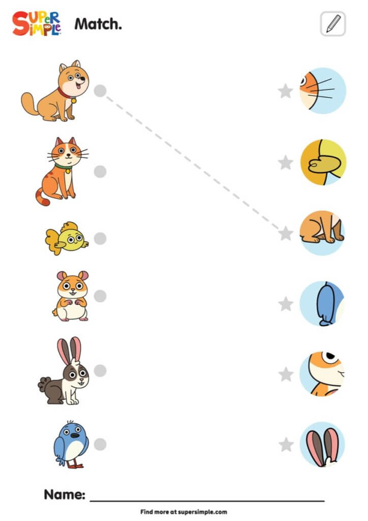 I Love My Dog - Matching Worksheet (Basic)