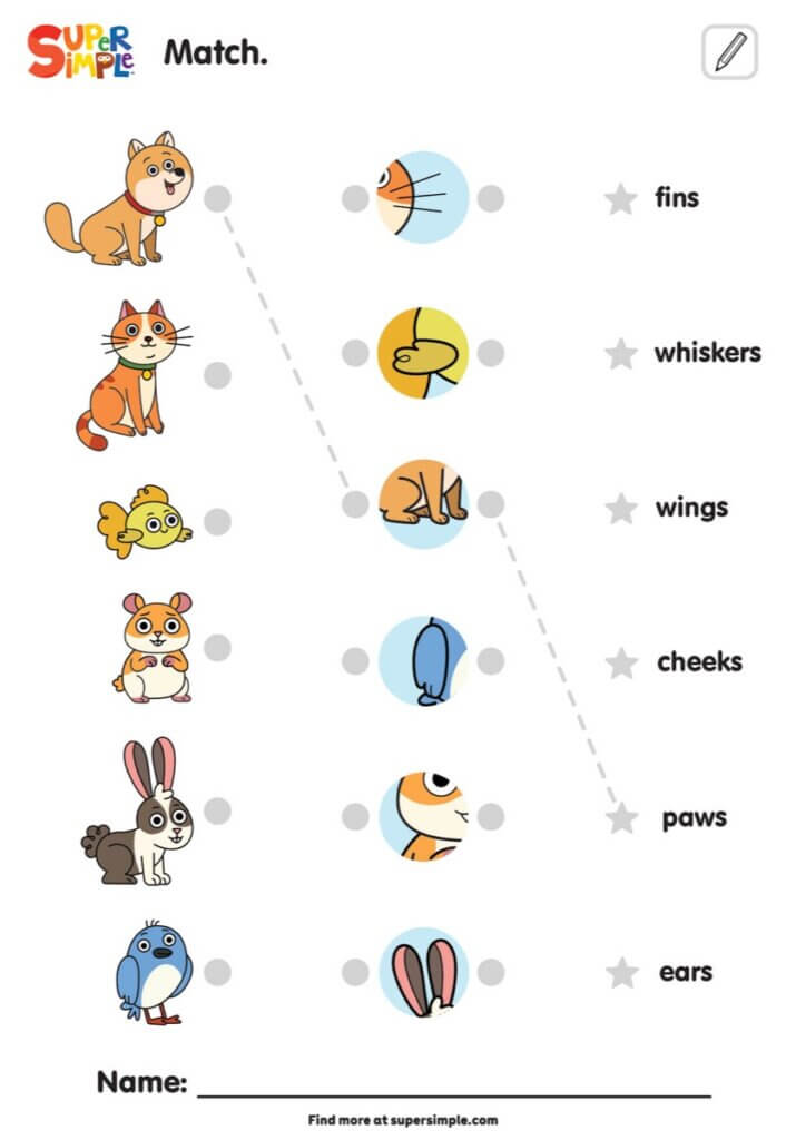 I Love My Dog - Matching Worksheet (Advanced)
