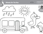 Wheels On The Bus Coloring Page