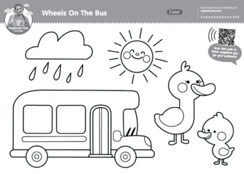 Wheels On The Bus Coloring Page
