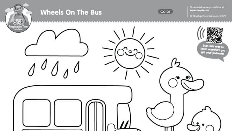 Wheels On The Bus Coloring Page