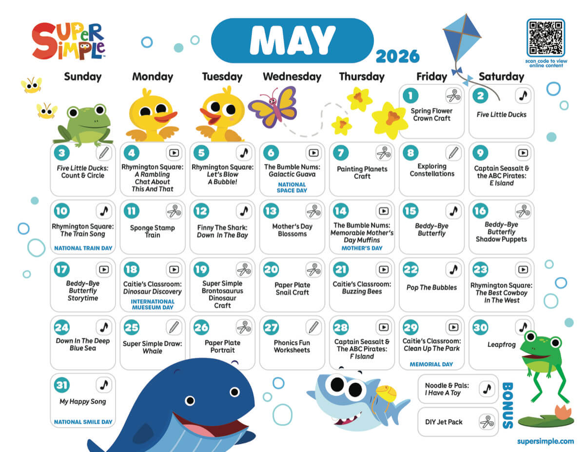 Super Simple Calendar - May 2026