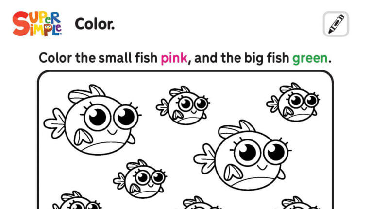 I'm A Baby Fish - Color & Circle Worksheet