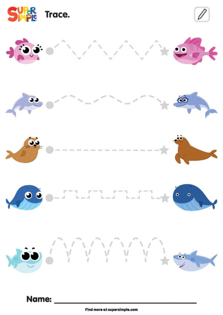 I'm A Baby Fish - Tracing Worksheet