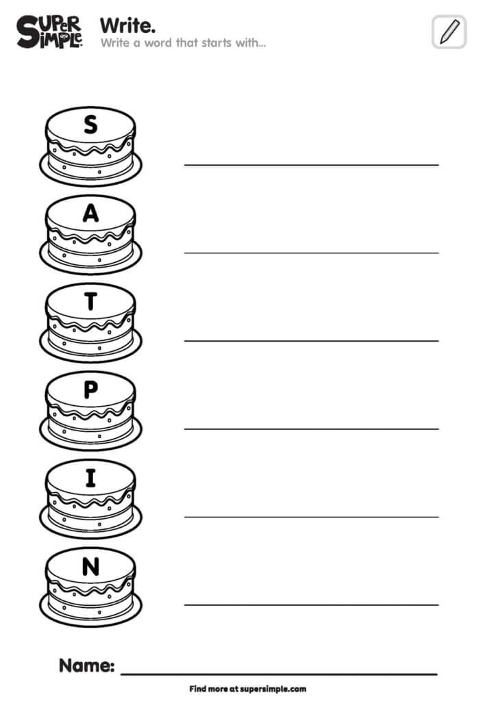 Pat-A-Cake Writing Worksheet