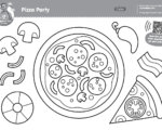 Imagination Time - Pizza Party Coloring Page