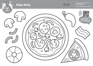 Imagination Time - Pizza Party Coloring Page