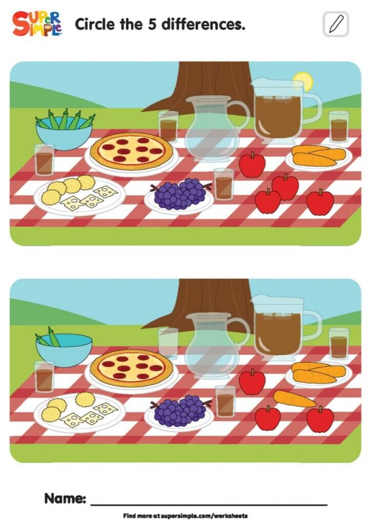 The Family Tree - Find The Differences Worksheet
