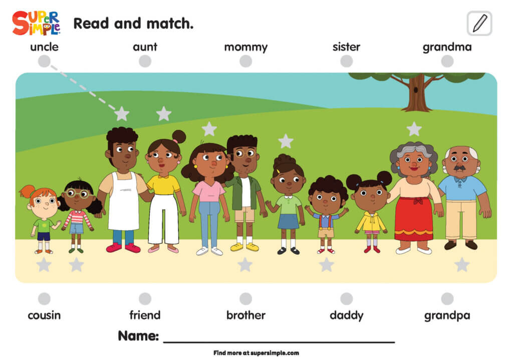 The Family Tree - Read & Match Worksheet