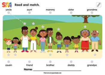 The Family Tree - Read & Match Worksheet