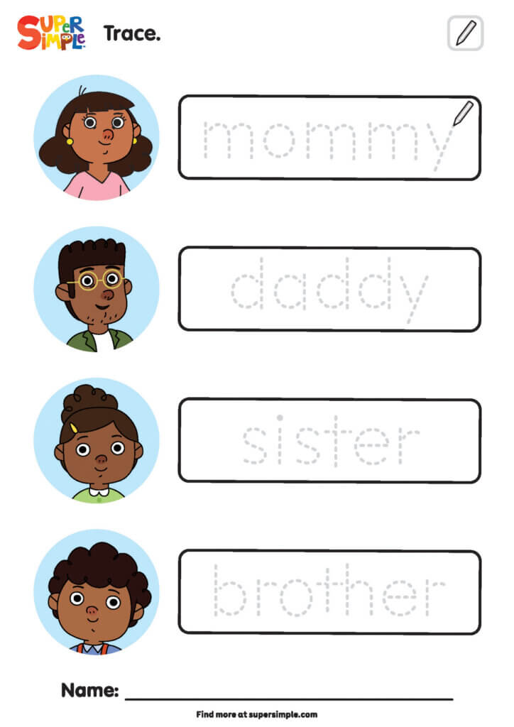 The Family Tree - Tracing Worksheet