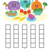 I Love Eating Vegetables - Count And Color Worksheet
