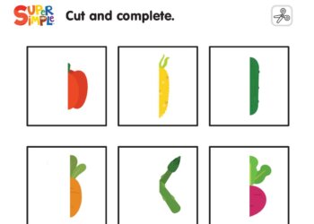 I Love Eating Vegetables - Cut And Complete Worksheet