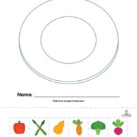 I Love Eating Vegetables - Cut And Decorate Worksheet