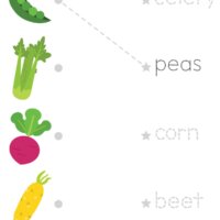 I Love Eating Vegetables - Match And Trace Worksheet