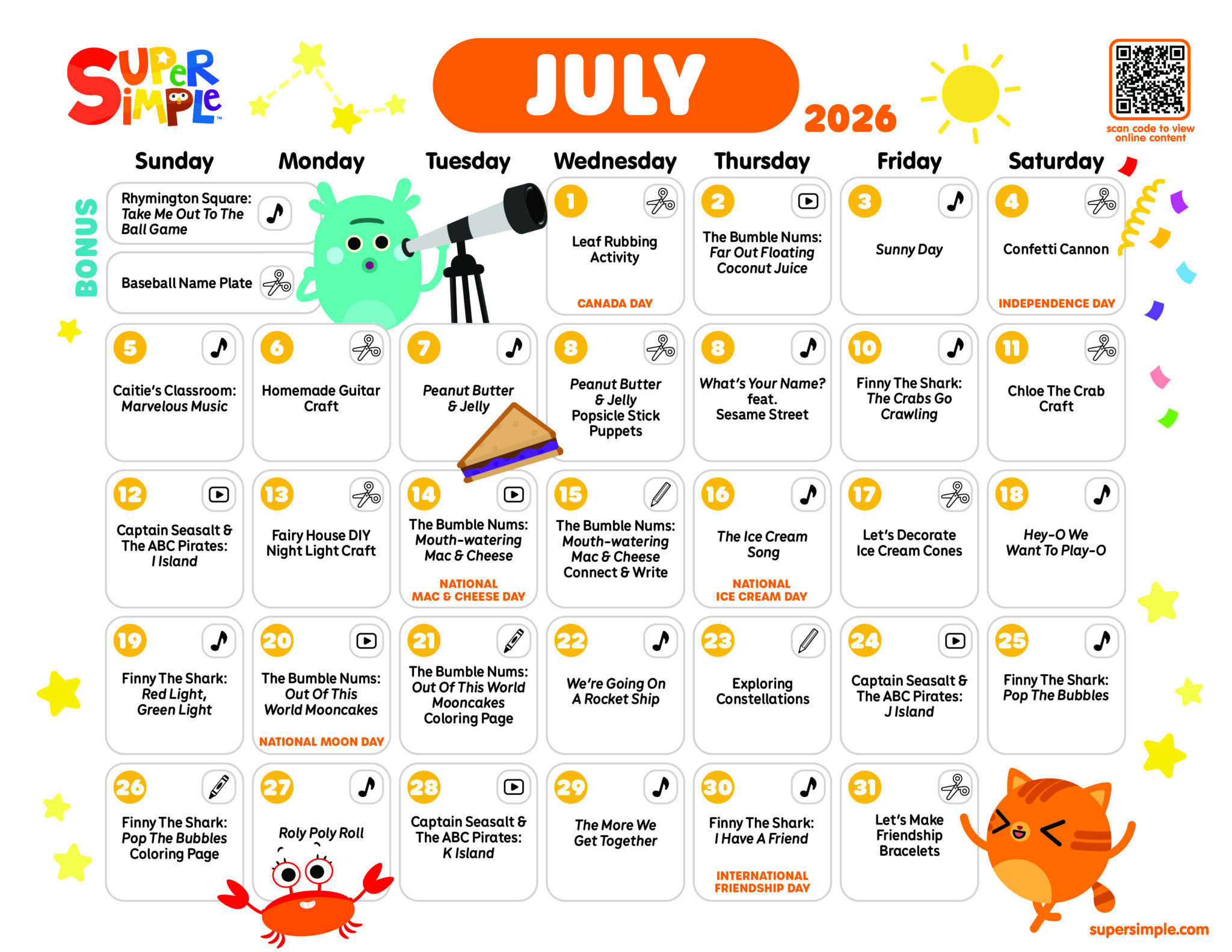 Super Simple Calendar - Super Simple