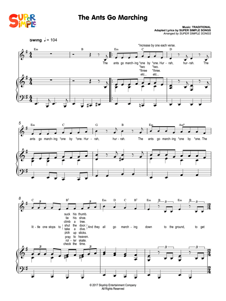 The Ants Go Marching Sheet Music