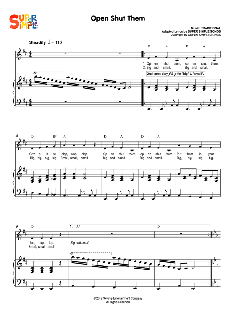 Open Shut Them Sheet Music