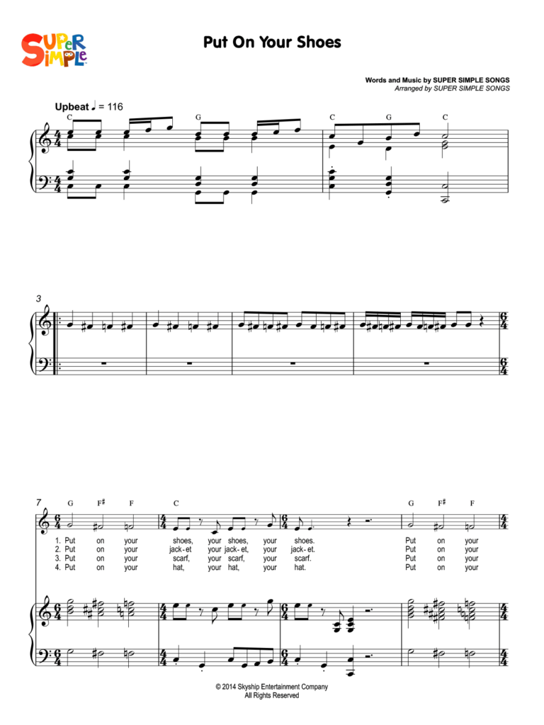 Put On Your Shoes Sheet Music