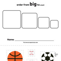 Sports! - Cut And Paste (Big To Small) Worksheet