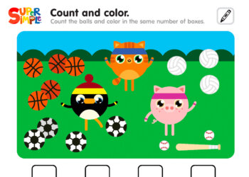 Sports! - Count And Color Worksheet