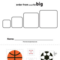 Sports! - Cut And Paste (Small To Big) Worksheet
