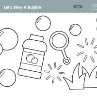 Imagination Time - Let's Blow A Bubble Coloring Page