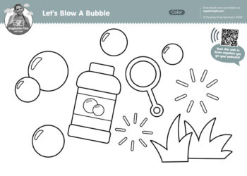 Imagination Time - Let's Blow A Bubble Coloring Page