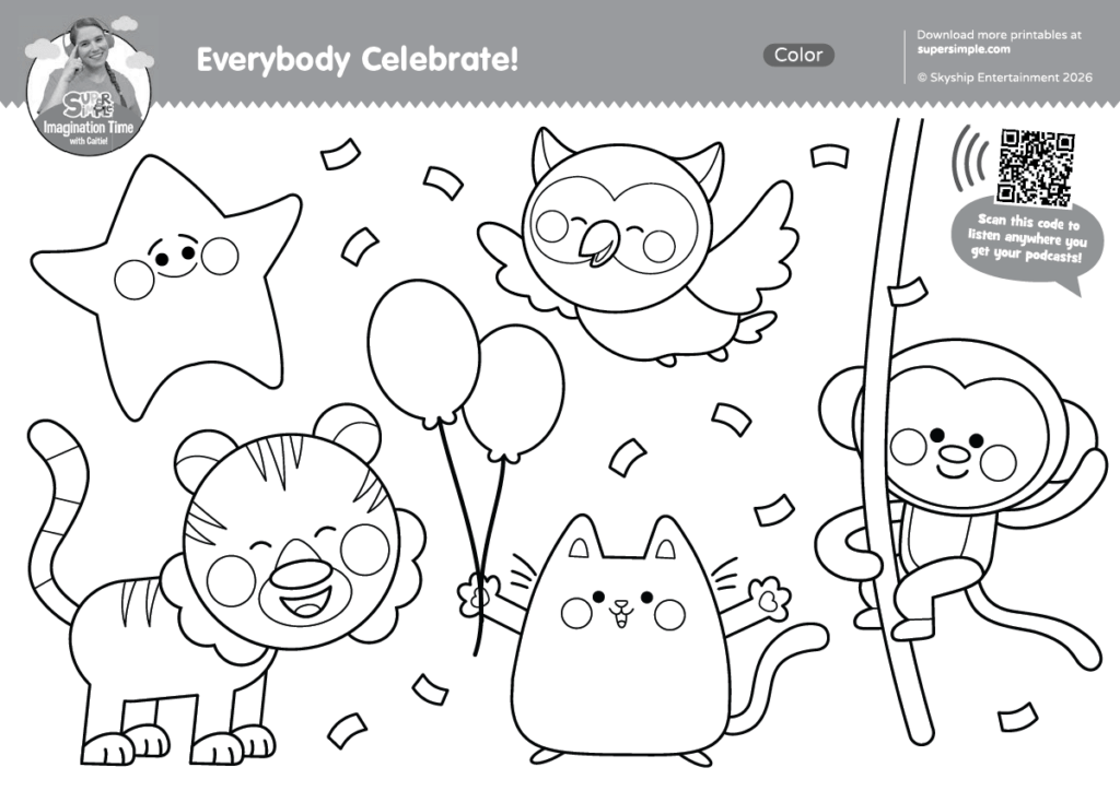 Everybody Celebrate Coloring Page