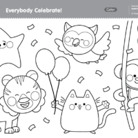 Everybody Celebrate Coloring Page