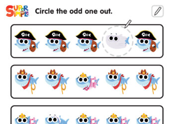 Baby Shark Halloween - Circle The Odd One Out Worksheet