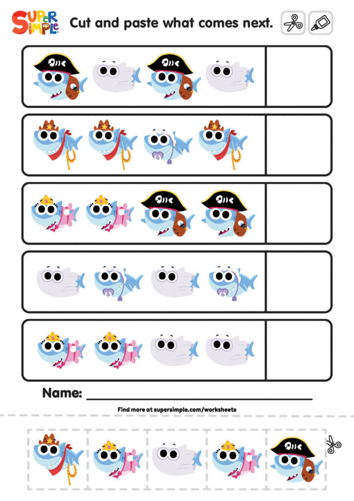 Baby Shark Halloween - Cut And Paste Worksheet
