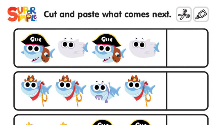 Baby Shark Halloween - Cut And Paste Worksheet
