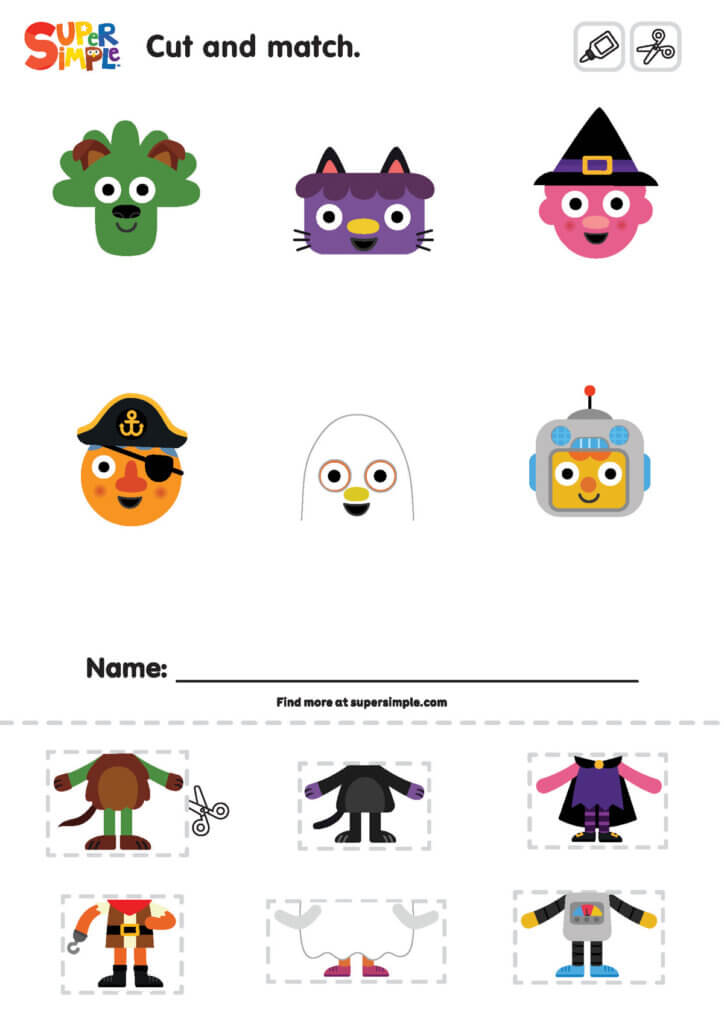 If I Were A Ghost - Cut And Match Worksheet