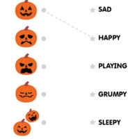 Five Little Pumpkins - Matching Worksheet