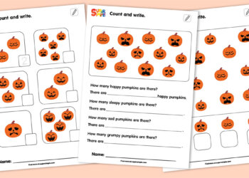 Five Little Pumpkins - Count And Write Worksheets