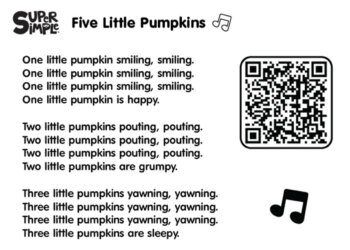Five Little Pumpkins Lyrics Poster