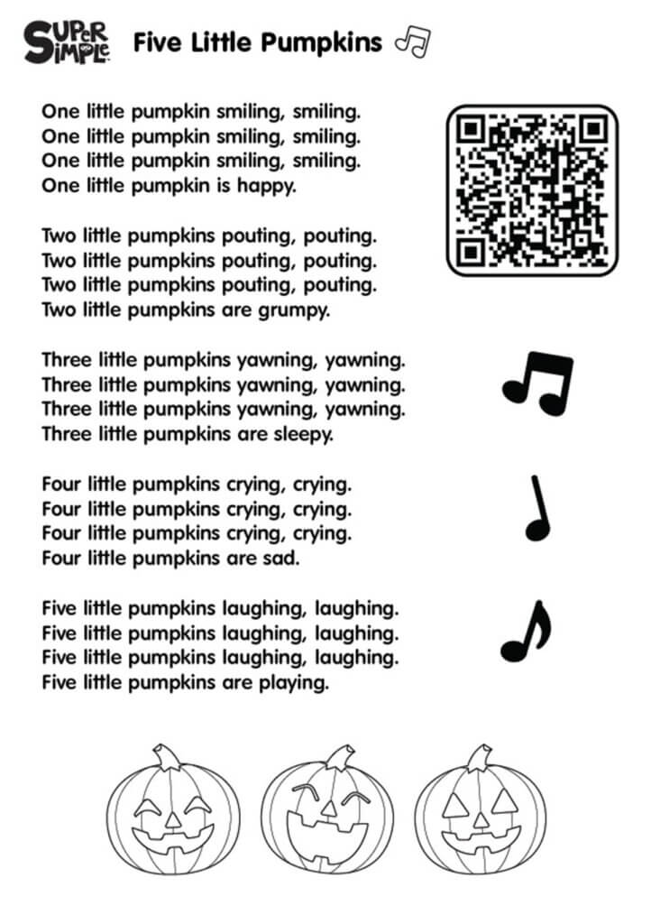 Five Little Pumpkins Lyrics Poster