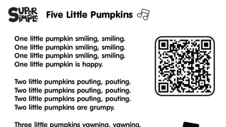 Five Little Pumpkins Lyrics Poster