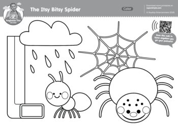 Imagination Time - The Itsy Bitsy Spider Coloring Page