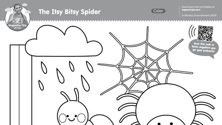 Imagination Time - The Itsy Bitsy Spider Coloring Page