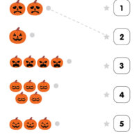Five Little Pumpkins - Count And Match Worksheet