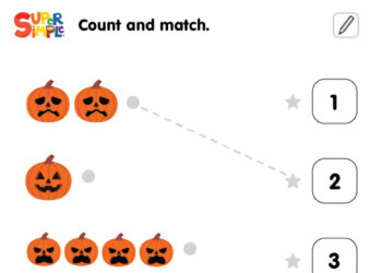 Five Little Pumpkins - Count And Match Worksheet